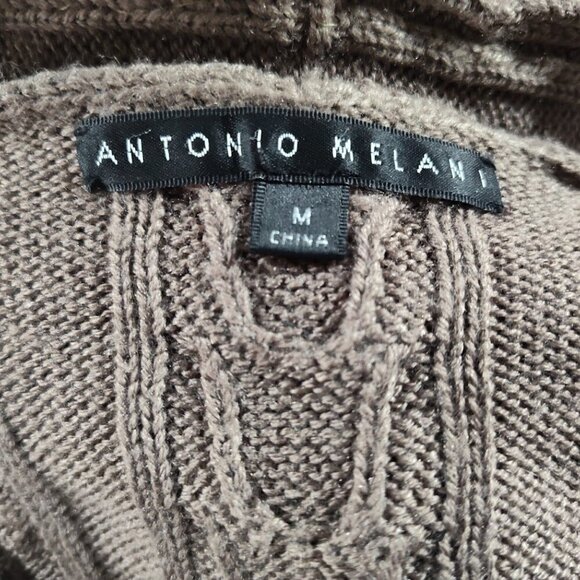 Antonio Melani Tailored Ruffle Bottom Tan Long Sleeve Women's Sweater Size Med - Picture 9 of 9